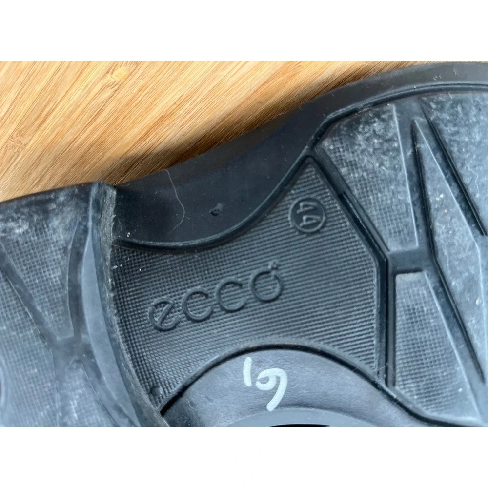 ECCO Mens Black Leather Square Toe Lace‎ Up Dress Shoes Comfort Size US 11  44